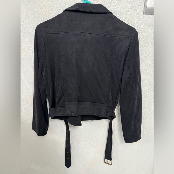 Faux Suede Moto Jacket size Medium - Picture 4 of 6